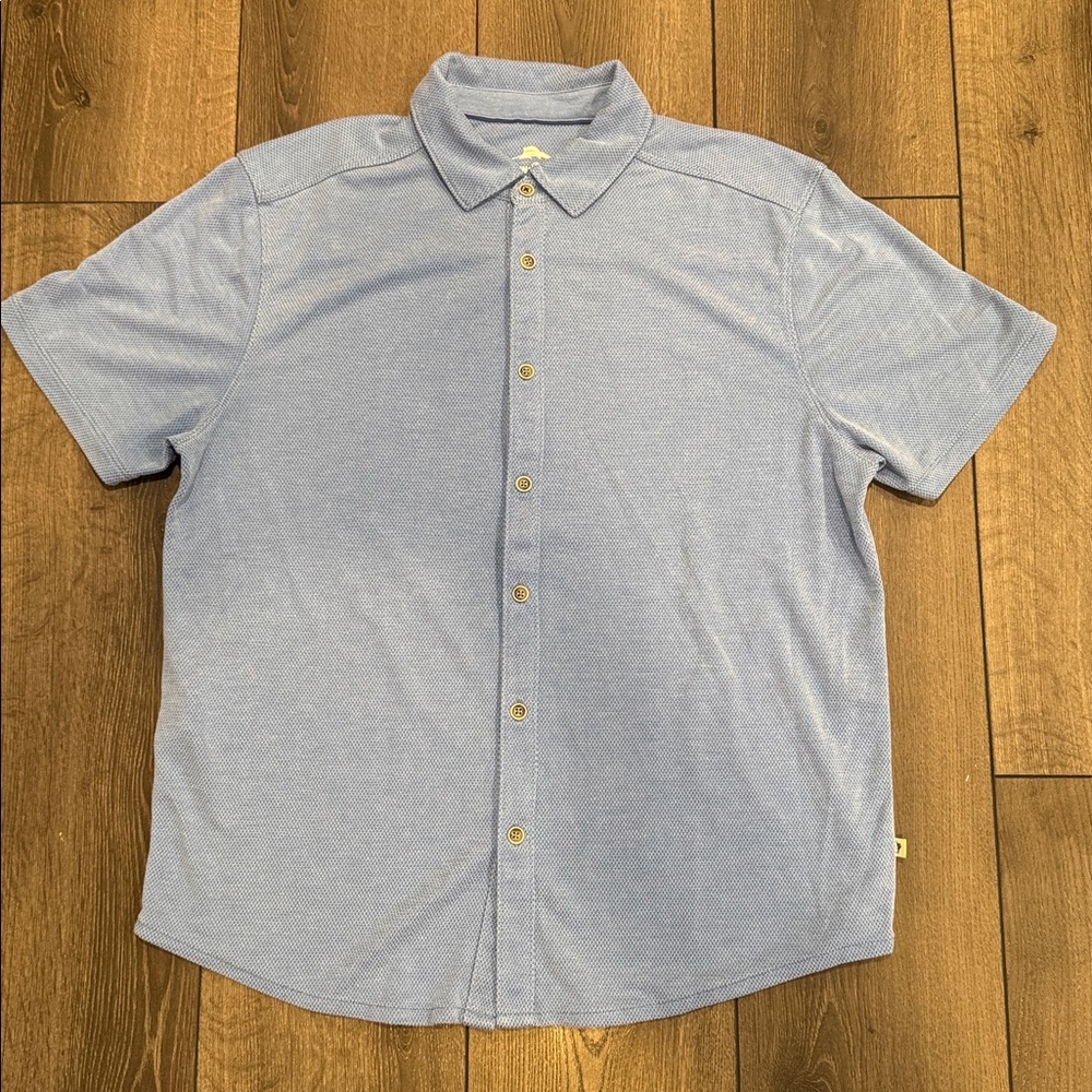 Men’s Short Sleeve Button Down Tommy Bahama Blue Shirt Sz M